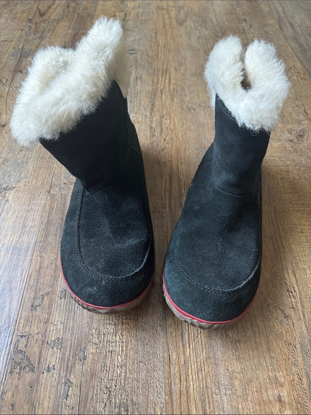 Sorel Black Suede Shearling-Lined Women's Winter Slippers